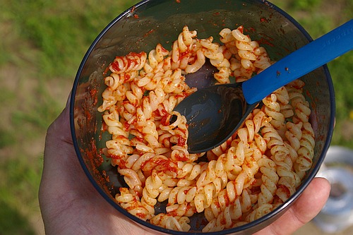 Ochucen� porce t�stovin.